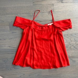 Anthro red off the shoulder top